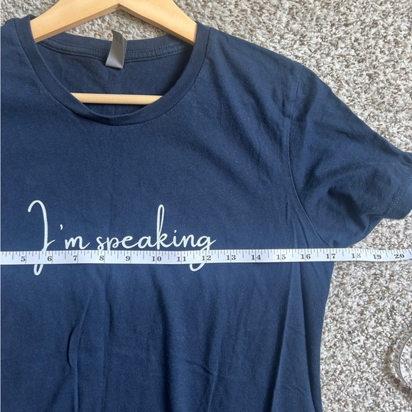 Next Level Apparel Navy T-Shirt Kamala Harris I’m Speaking Feminist Large Casual - Picture 5 of 6